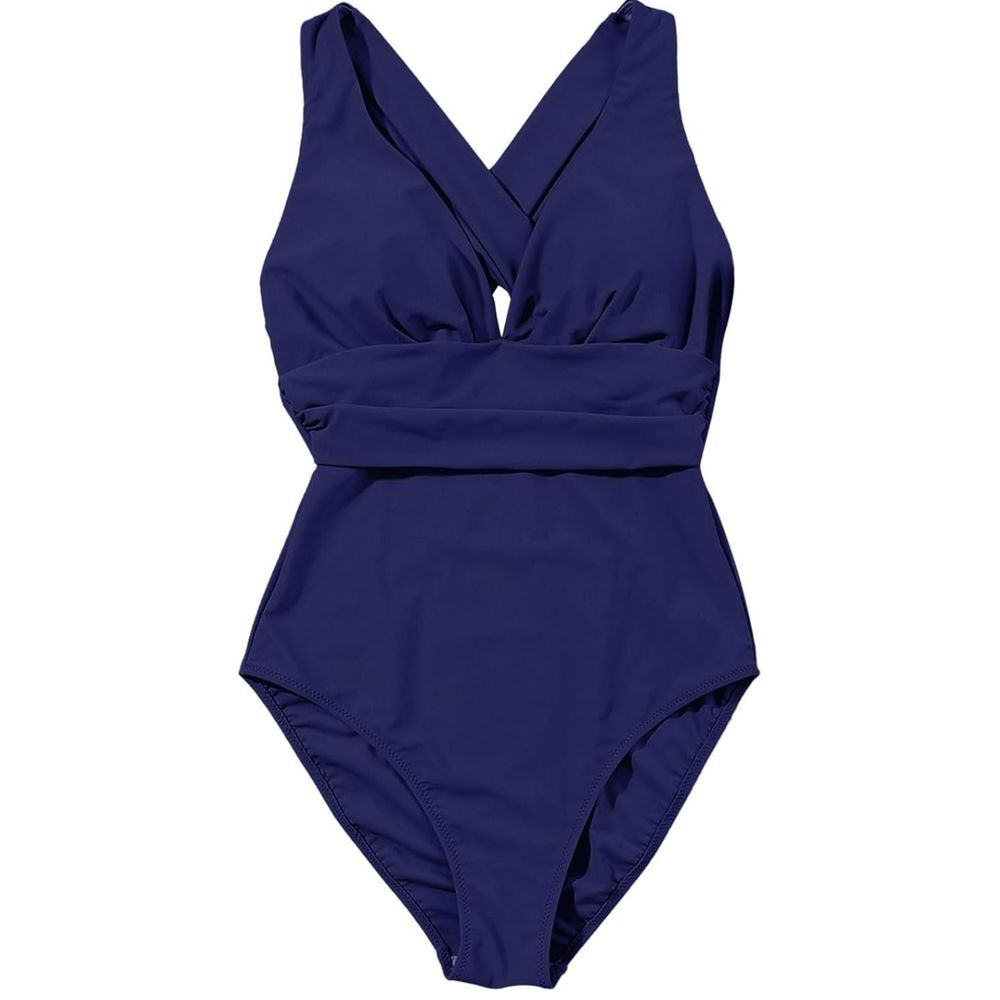 Tummy Control Swimsuits Solid Color One Piece Fro… - image 2